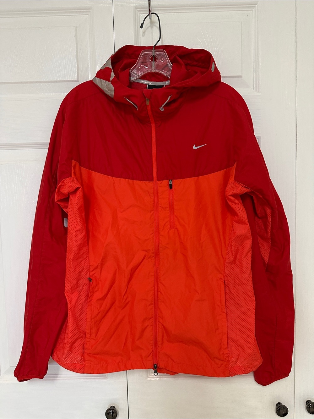 EUC Nike Women's Red and Orange Hooded Jacket